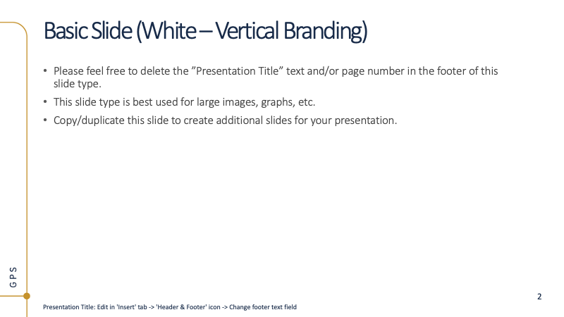 Screenshot of the GPS slideshow template white vertical